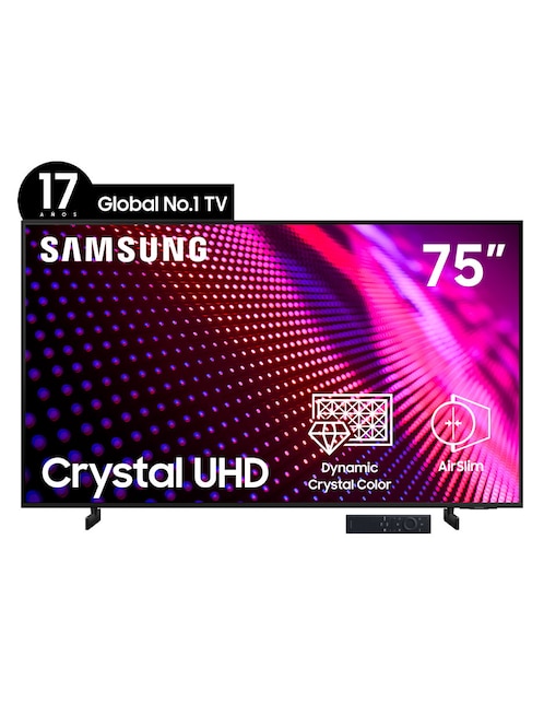 Pantalla Samsung LED smart TV de 75 pulgadas 4K UN75AU8000FXZX  con Tizen