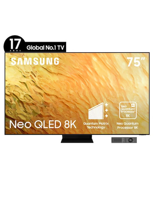 Pantalla Samsung Neo QLED smart TV de 75 pulgadas 8K QN75QN800BFXZX con Tizen
