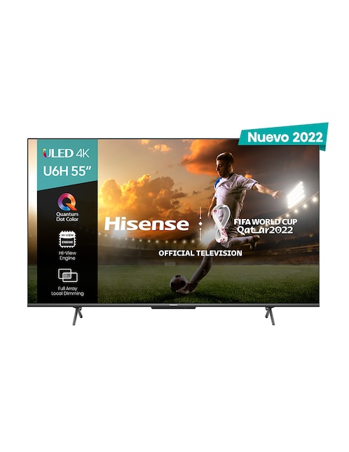 Pantalla Hisense ULED smart TV de 55 pulgadas QHD 55U6H con Google TV