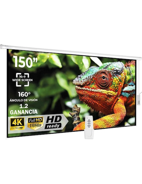 AUDIOTEK Pantalla Eléctrica para Proyector Audiotek MKZ-PANTA150EBLA