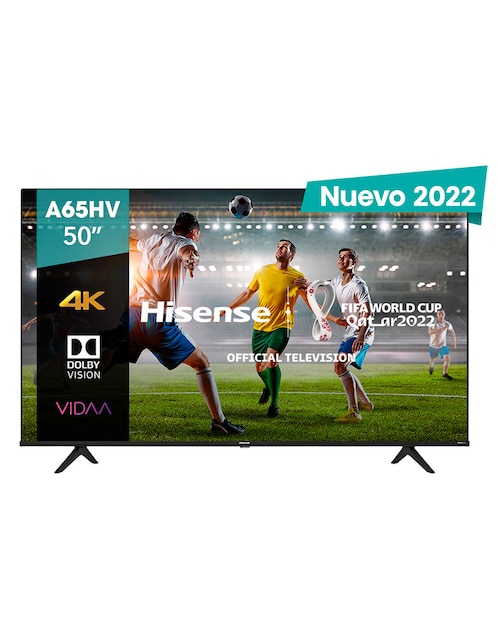 Pantalla Hisense Led Smart TV de 50 pulgadas 4K/Ultra HD 50a65hv con Vidaa