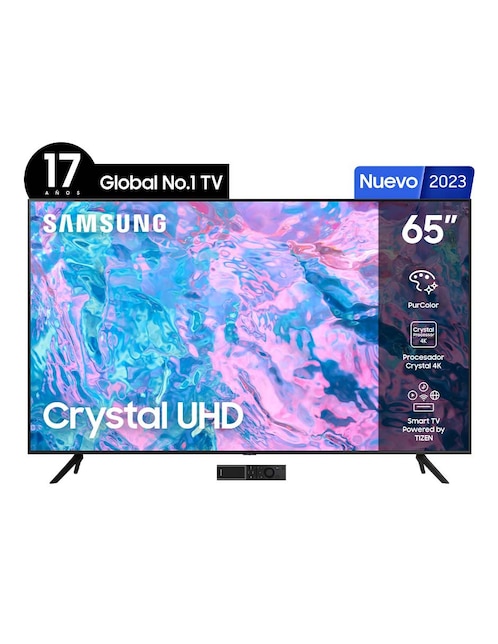 Pantalla Smart TV Samsung LED de 65 pulgadas 4 K UN65CU7000FXZX con Tizen