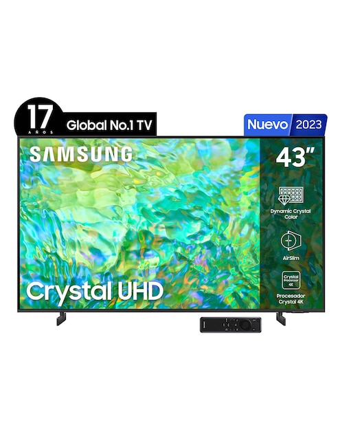 Pantalla Samsung LED smart TV de 43 pulgadas 4K/UHD UN43CU8000FXZX