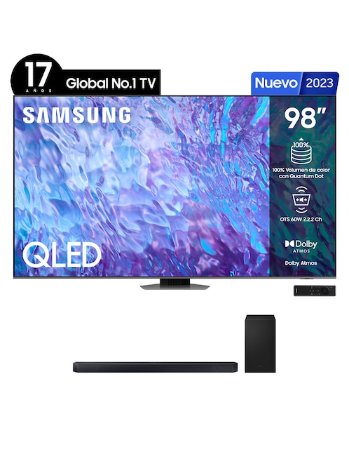 Pantalla Samsung QLED smart TV de 98 pulgadas 4 K  F-QN98Q80CAFXZX
