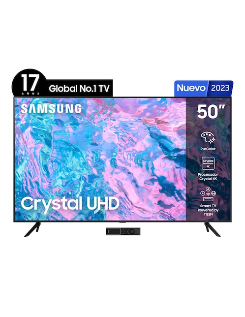 Pantalla Smart TV Samsung LED de 50 pulgadas 4K/UHD UN50CU7000FXZX con Tizen