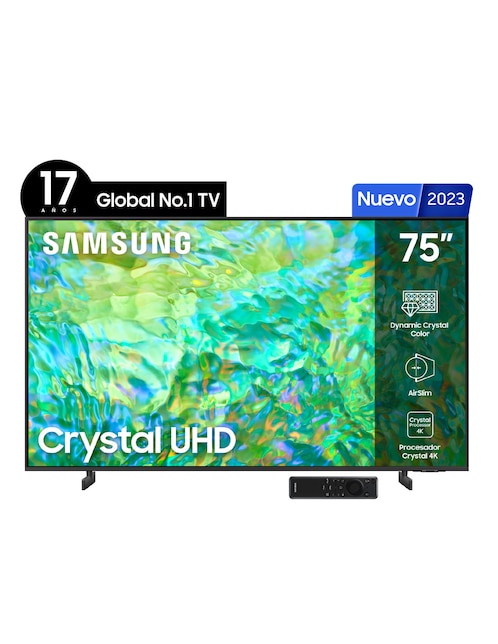 Pantalla Samsung LED smart TV 75 pulgadas 4K/UHD UN75CU8000FXZX