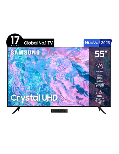 Pantalla Smart TV Samsung LED de 55 pulgadas 4K/UHD UN55CU7000FXZX con Tizen