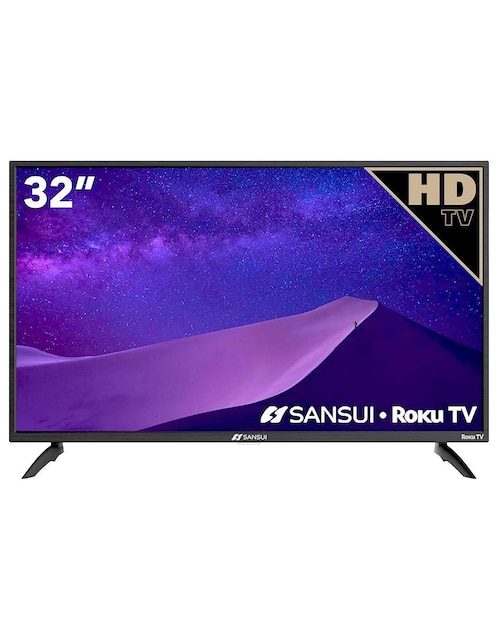 Pantalla Smart TV Sansui LED de 32 Pulgadas HD SMX32D7HR con Roku TV