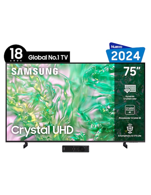Pantalla Smart TV Samsung Crystal UHD de 75 pulgadas 4K UN75DU8000FXZX