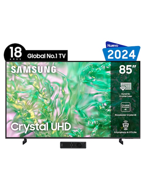 Pantalla Smart TV Samsung Crystal UHD de 85 pulgadas 4K UN85DU8000FXZX