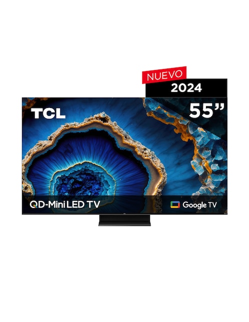 Pantalla Smart TV TCL Mini LED de 55 pulgadas 4K UHD 55QM741G con Google TV