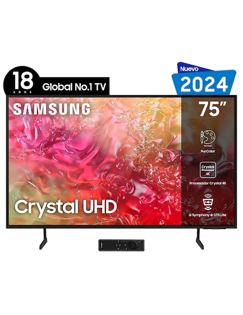 Pantalla Smart TV Samsung LED de 75 pulgadas 4 K UN75DU7000FXZX