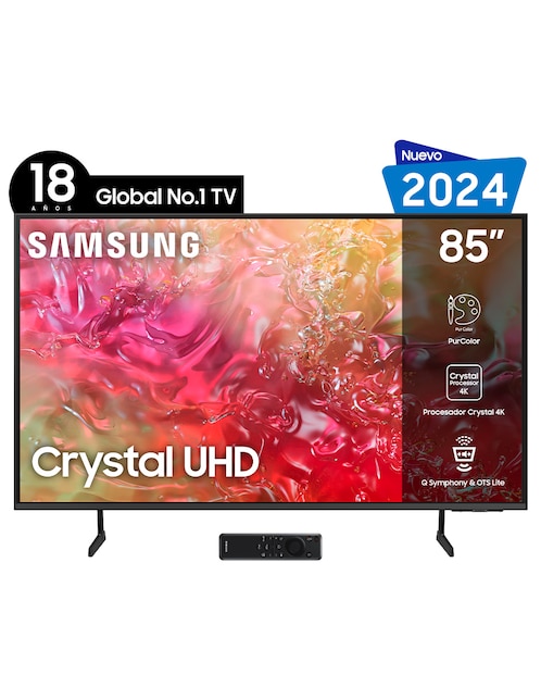 Pantalla Smart TV Samsung Crystal UHD de 85 pulgadas 4 K UN85DU7000FXZX