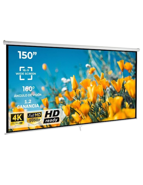 Pantalla proyector manual mkz-panta150mbla 1