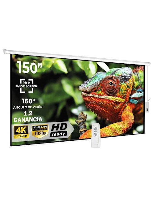 Pantalla proyector eléctrica Audiotek mkz-panta150ebla