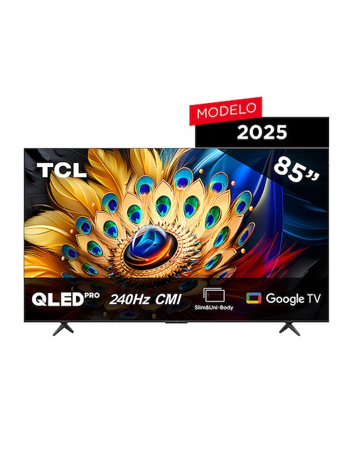 Pantalla Smart TV TCL QLED de 85 pulgadas 4K/UHD 85Q651G con Google TV