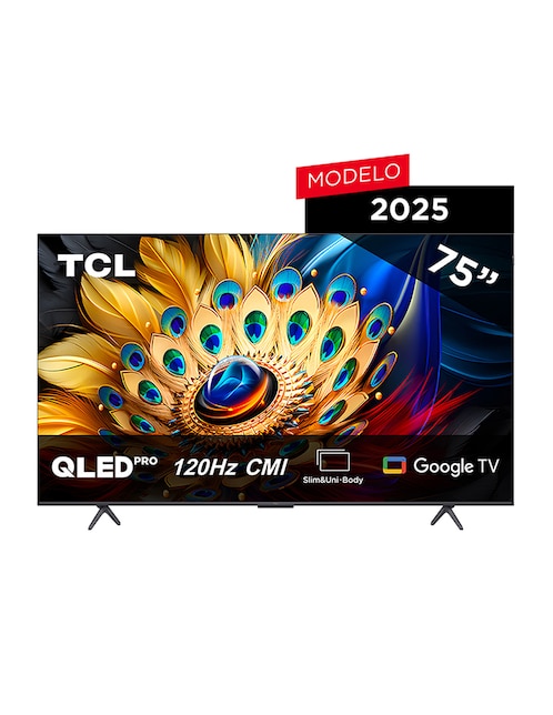 Pantalla Smart TV TCL QLED de 75 pulgadas 4k/UHD 75q651g con Google TV