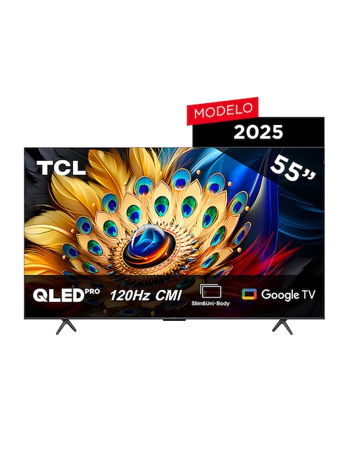 Pantalla Smart TV TCL QLED de 55 pulGadas 4K UHD 55Q651G con Google TV