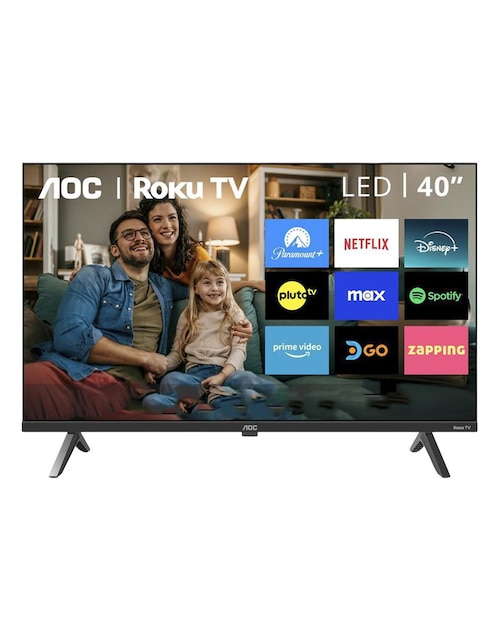 Pantalla Smart TV AOC LED de 40 pulgadas Full HD 40s5045 con Roku TV