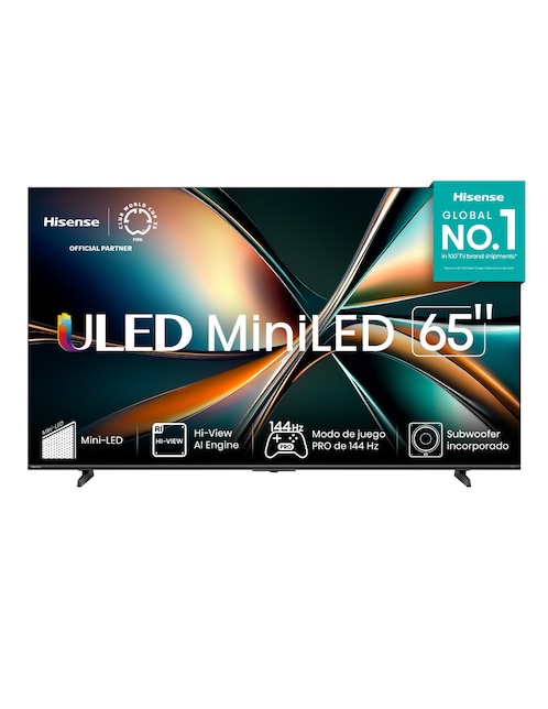 Pantalla Smart TV Hisense Mini LED 65 pulgadas 4K/UHD 65U7QG Google TV