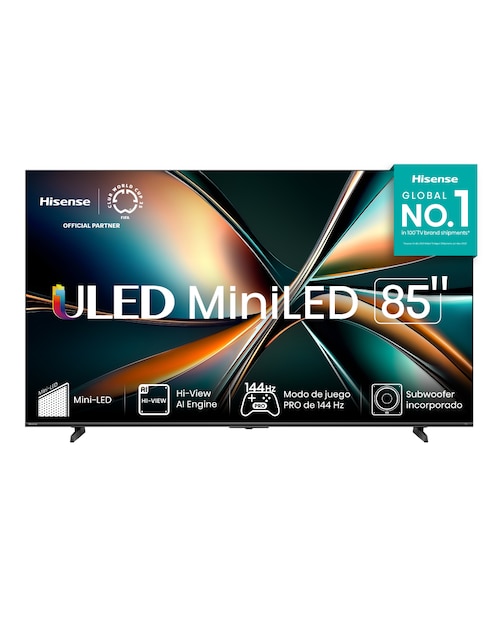 Pantalla Smart TV Hisense Mini LED 85 pulgadas 4K/UHD 85U7QG Google TV