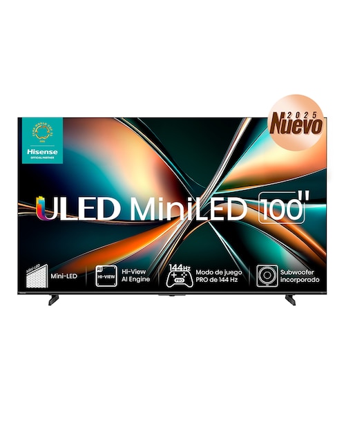 Pantalla Smart Tv Hisense QD- Mini LED de 100 pulgadas 4k/UHD 100u7qg con Google Tv
