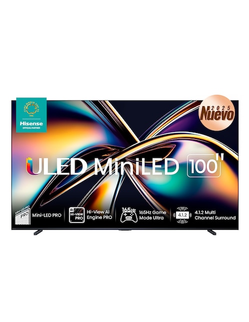 Pantalla Smart Tv Hisense QD- Mini LED de 100 pulgadas 4k/UHD 100u8qg con Google Tv