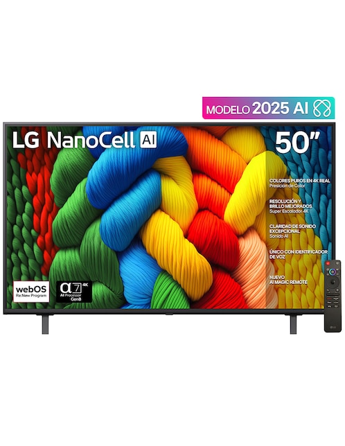 Pantalla Smart TV Lg NanoCell de 50 pulgadas 4K 50NANO80ASA
