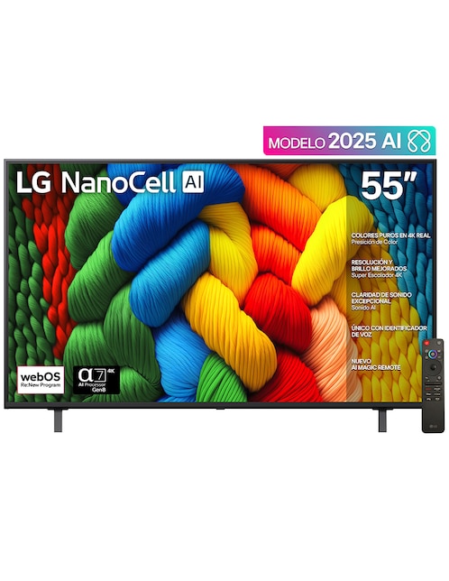 Pantalla Smart TV Lg NanoCell de 55 pulgadas 4K 55NANO80ASA