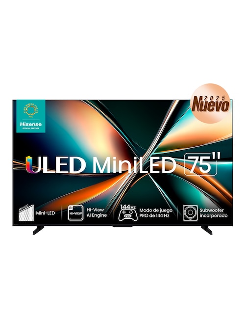 Pantalla Smart Tv Hisense QD- Mini LED de 75 pulgadas 4k/UHD 75u7qg con Google Tv