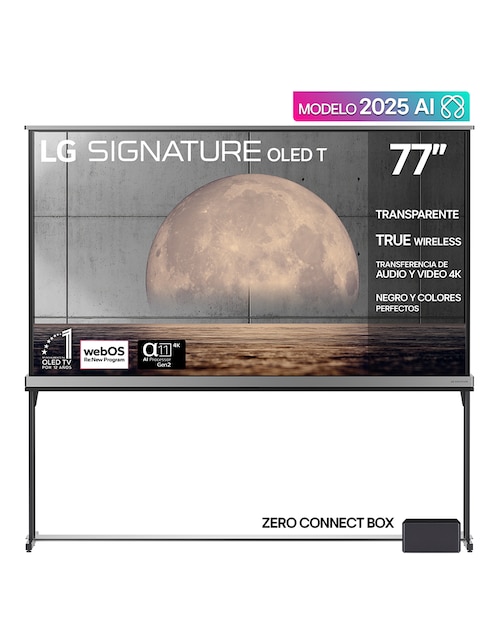 LG Pantalla Smart TV Lg OLED de 77 pulgadas 4K OLED77T4PSA con AI Transparente