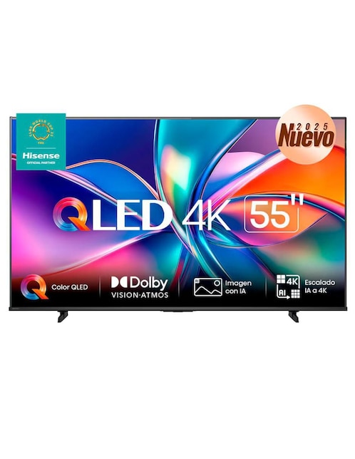 HISENSE Pantalla Smart TV Hisense Qled de 55 pulgadas 4K/UHD 55QD6QV con Vidaa con AI Smooth Motion