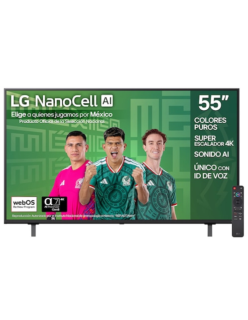 LG Pantalla Smart TV LG NanoCell de 55 pulgadas 4K  55NANO80ASA con WebOS con AI webOS