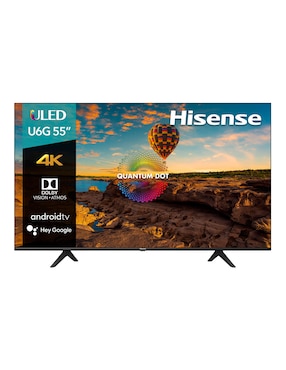 Pantalla Hisense QLED Smart TV de 55 pulgadas QHD (1440px) Modelo 55U6G