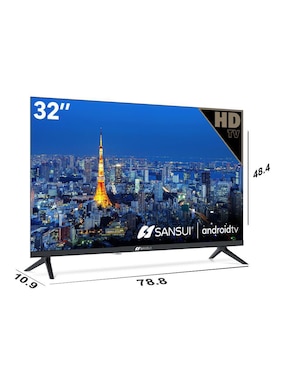 Pantalla Smart TV Sansui LED de 32 pulgadas HD SMX32V1HA con Android TV