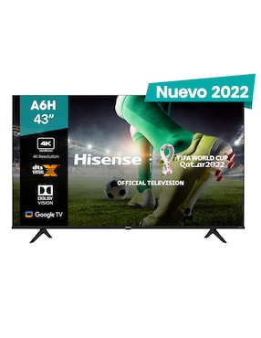Pantalla Hisense LED smart TV de 43 pulgadas 4K/Ultra HD 43a6h con Android TV