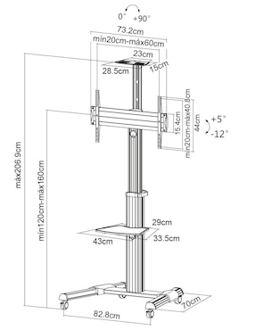 Soporte Manhattan para pantalla portátil 37 - 70 pulgadas