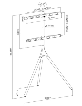 Soporte Manhattan para pantalla portátil 45 - 65 pulgadas