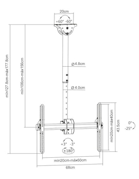 Soporte Manhattan para pantalla inclinable 32 - 90 pulgadas