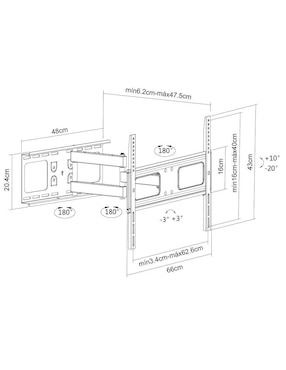 Soporte Manhattan para pantalla articulado