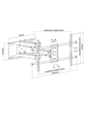 Soporte Manhattan para pantalla articulado