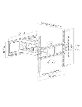 Soporte Manhattan para pantalla articulado 32 - 55 pulgadas