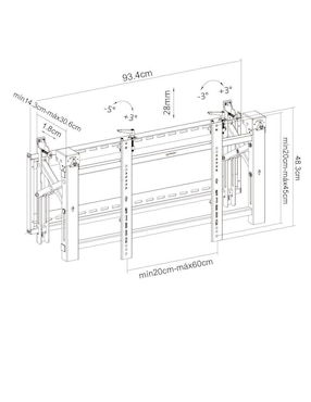 Soporte Manhattan para pantalla articulado