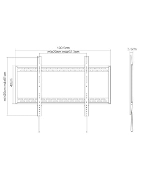 Soporte Manhattan para pantalla fijo 60 - 100 pulgadas