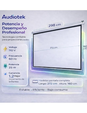 Pantalla proyector eléctrica Audiotek MKZ-Panta120EBLA