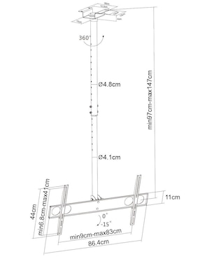 Soporte Manhattan para pantalla fijo