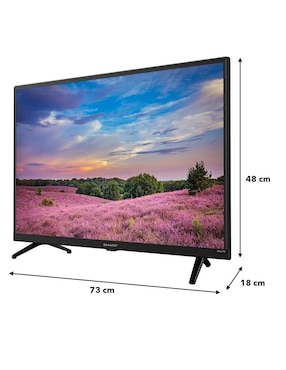 Pantalla Smart TV Sharp LED de 32 pulgadas HD 2T-C32CF2UR con Roku TV