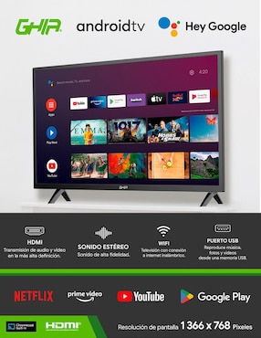 Pantalla Smart TV Ghia LED de 40 pulgadas Full HD G40ATV22 con Android TV