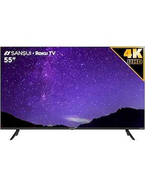 Pantalla Smart TV Sansui LED de 55 pulgadas 4K SMX55P+HDMI con Roku TV