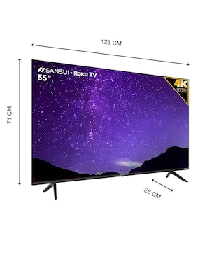 Pantalla Smart TV Sansui LED de 55 pulgadas 4K SMX55P+HDMI con Roku TV